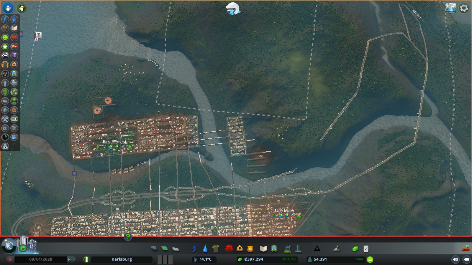 Cities: Skylines: Relocation Strategy for "By the Dam" scenario