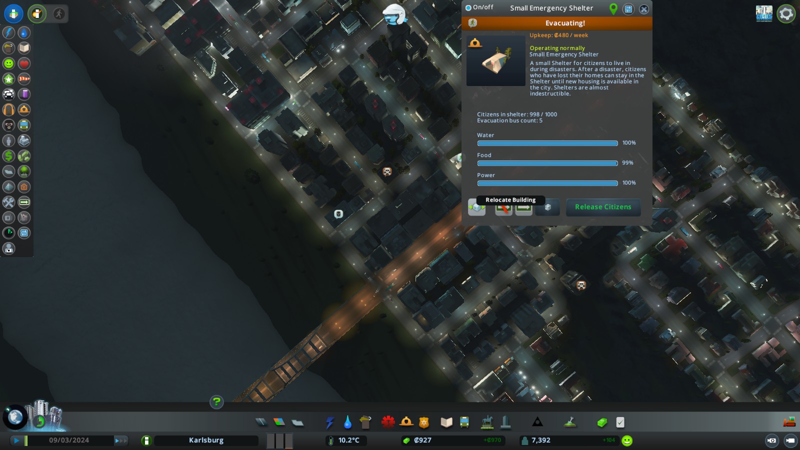 Cities: Skylines: Relocation Strategy for "By the Dam" scenario