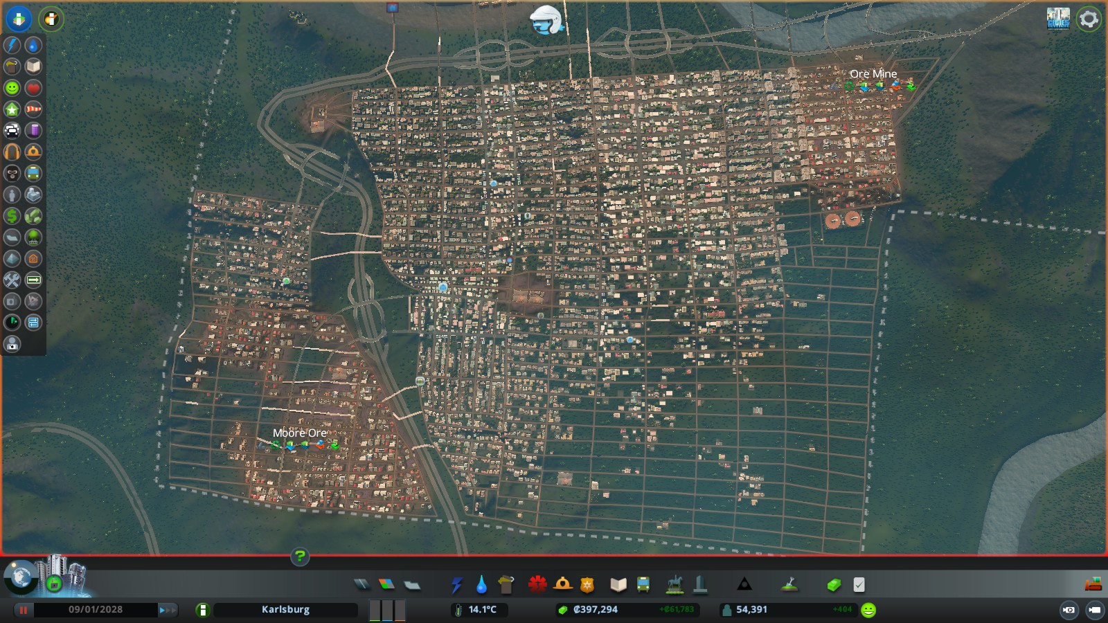 Cities: Skylines: Relocation Strategy for "By the Dam" scenario