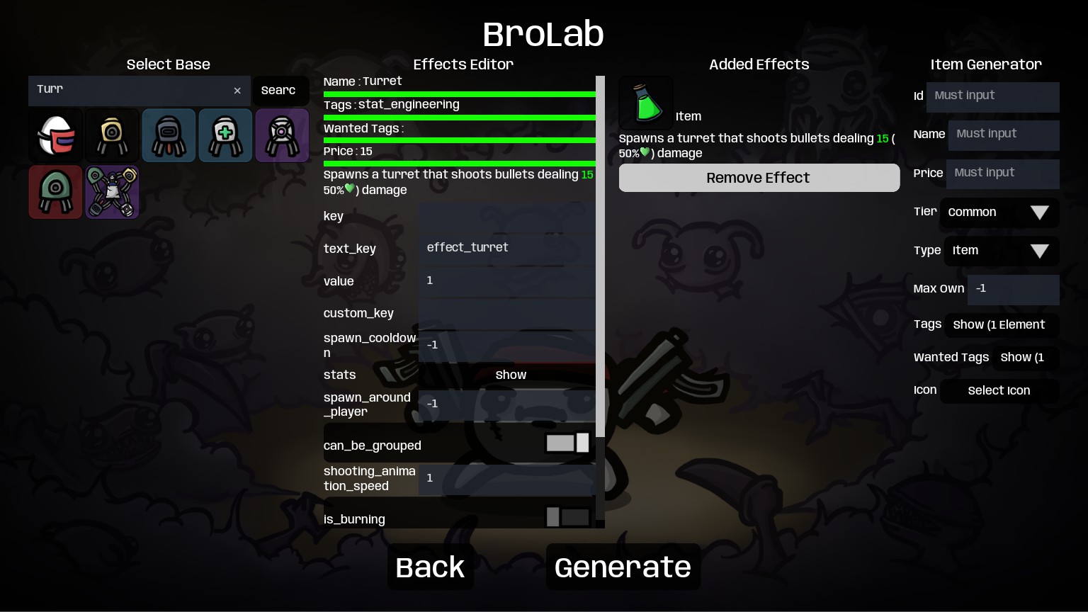 Brotato: How to create custom items and characters using Brolab