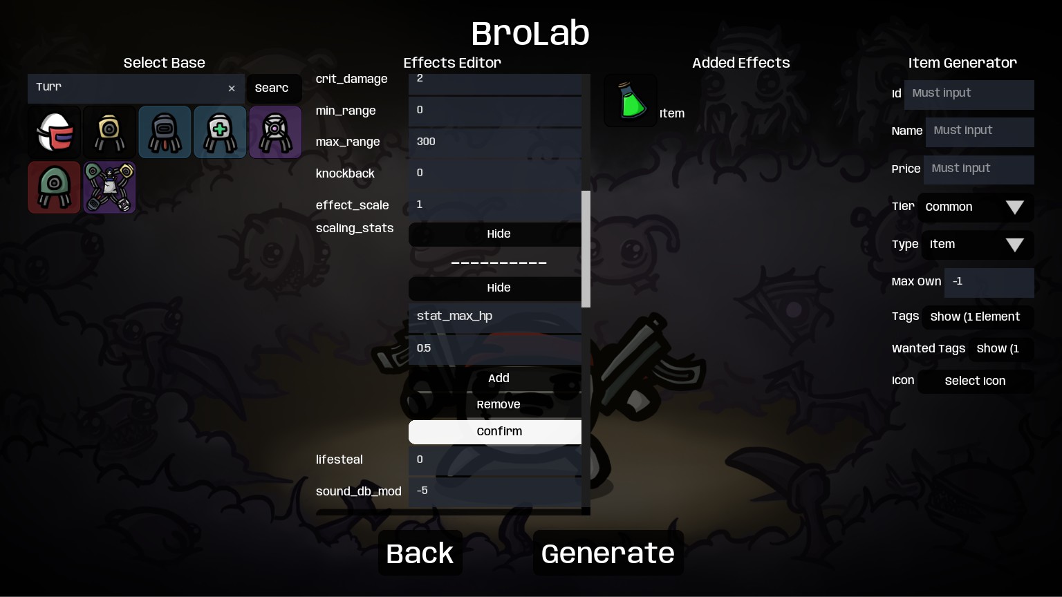 Brotato: How to create custom items and characters using Brolab